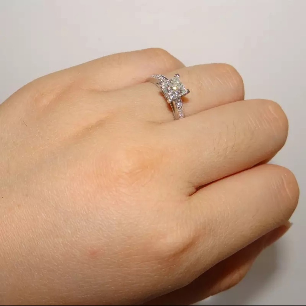Sterling 925 Silver RingSimple Design Bridal  Ring - Picture 5 of 8
